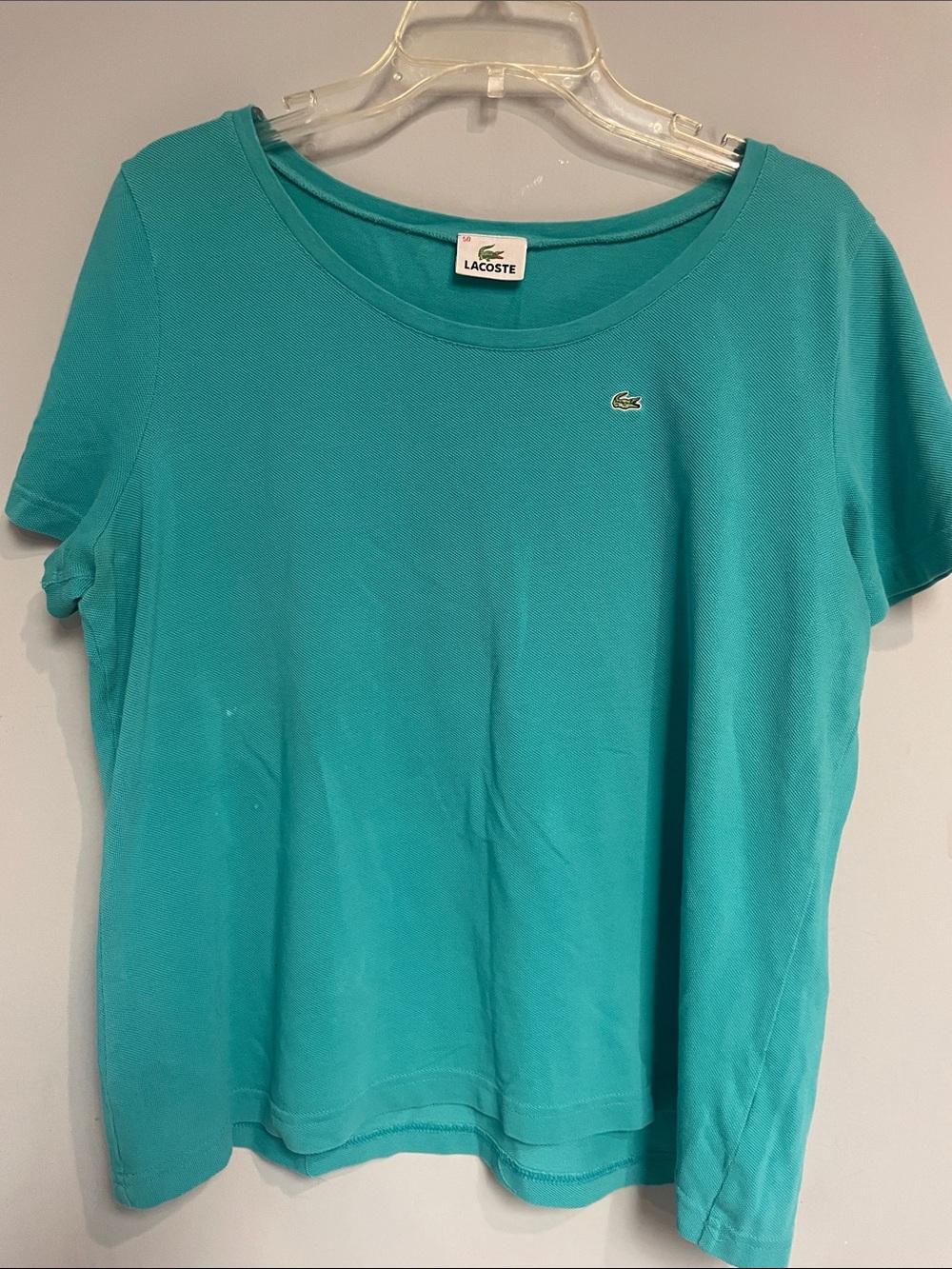 Lacoste Women's Teal Short Sleeve Scoop Neck Tee